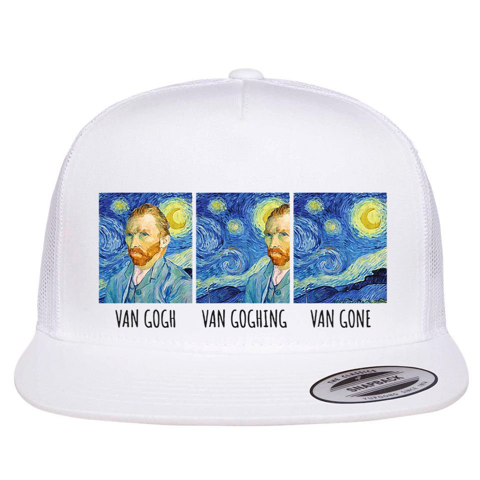 Funny Van Gogh Van Goghing Van Gone Fine Art Painting Joke Flat Bill Trucker Hat