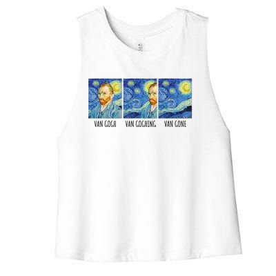 Funny Van Gogh Van Goghing Van Gone Fine Art Painting Joke Women's Racerback Cropped Tank