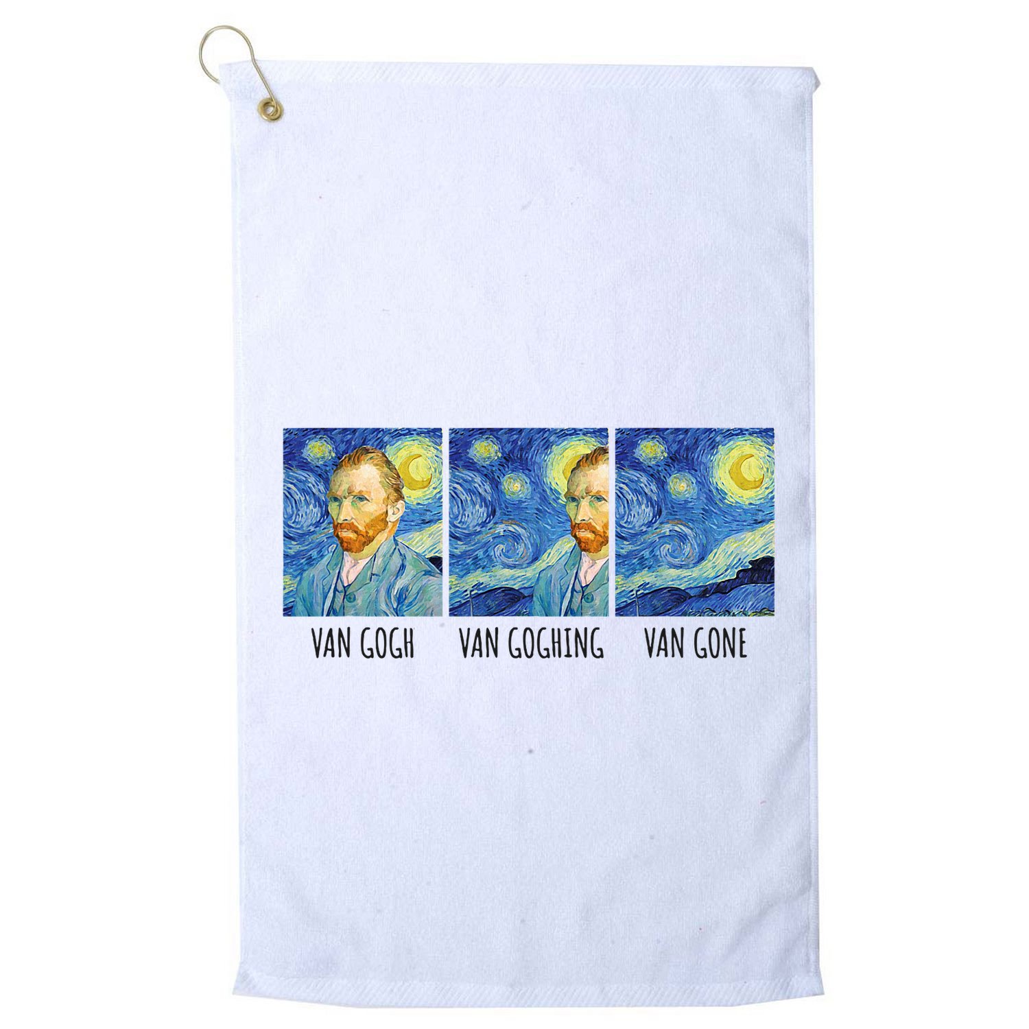 Funny Van Gogh Van Goghing Van Gone Fine Art Painting Joke Golf Towel
