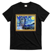 Funny Van Gogh Starry Night Llama Alpaca T-Shirt