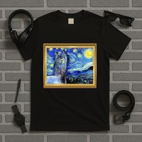 Funny Van Gogh Starry Night Llama Alpaca T-Shirt