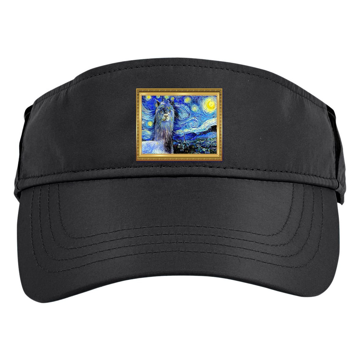 Funny Van Gogh Starry Night Llama Alpaca Adult Drive Performance Visor