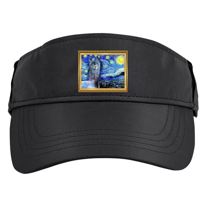 Funny Van Gogh Starry Night Llama Alpaca Adult Drive Performance Visor