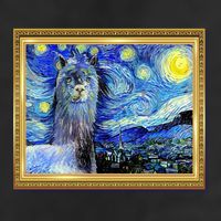 Funny Van Gogh Starry Night Llama Alpaca Adult Drive Performance Visor