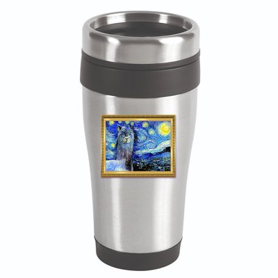 Funny Van Gogh Starry Night Llama Alpaca 16oz Travel Tumbler