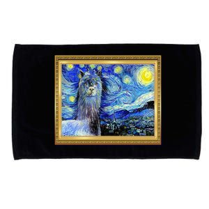 Funny Van Gogh Starry Night Llama Alpaca Microfiber Hand Towel