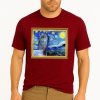 Funny Van Gogh Starry Night Llama Alpaca Cooling Performance Crew T-Shirt