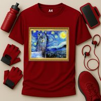 Funny Van Gogh Starry Night Llama Alpaca Cooling Performance Crew T-Shirt