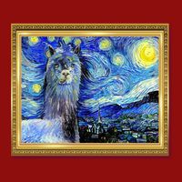 Funny Van Gogh Starry Night Llama Alpaca Cooling Performance Crew T-Shirt