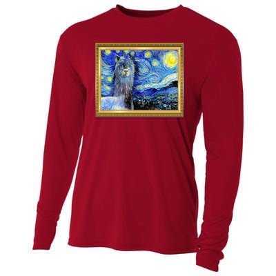 Funny Van Gogh Starry Night Llama Alpaca Cooling Performance Long Sleeve Crew