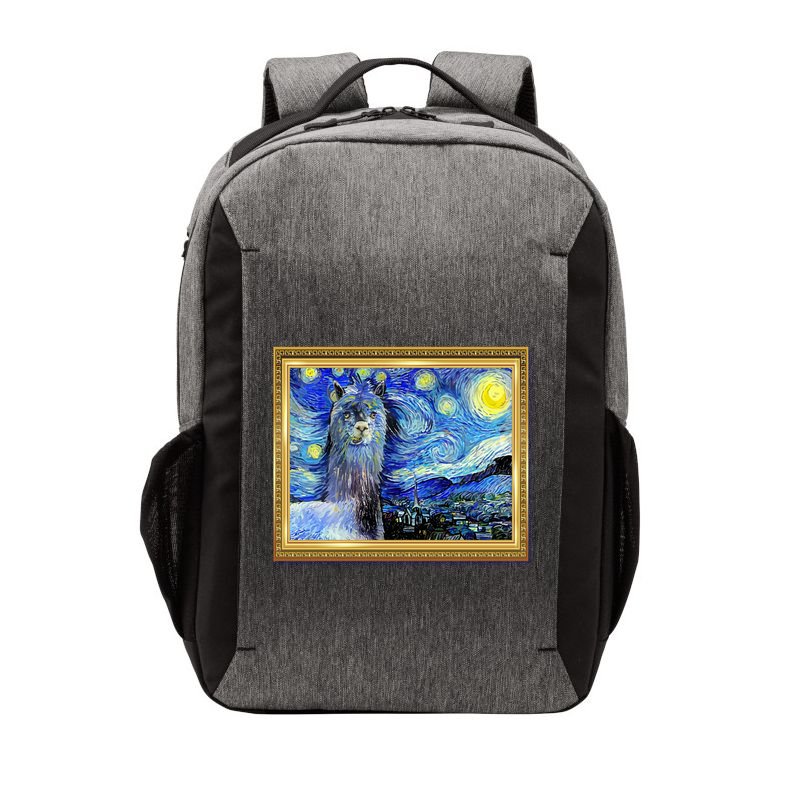 Funny Van Gogh Starry Night Llama Alpaca Vector Backpack