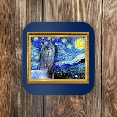 Funny Van Gogh Starry Night Llama Alpaca Coaster