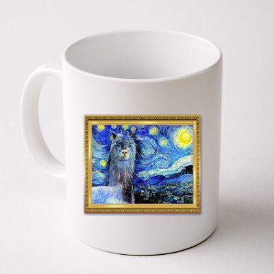 Funny Van Gogh Starry Night Llama Alpaca Coffee Mug