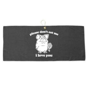 Funny Vegan Gift: Please Dont Eat Me (I Love You) Funny Gift Large Microfiber Waffle Golf Towel