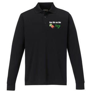 Funny Vegetarian Gift Live Life On The Veg Cute Gift Performance Long Sleeve Polo