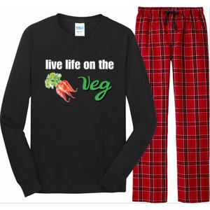 Funny Vegetarian Gift Live Life On The Veg Cute Gift Long Sleeve Pajama Set