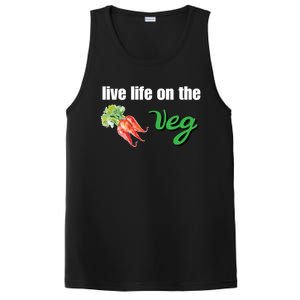 Funny Vegetarian Gift Live Life On The Veg Cute Gift PosiCharge Competitor Tank