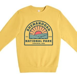 Family Vacation Gift Cute Gift Retro Shenandoah National Park Gift Premium Crewneck Sweatshirt