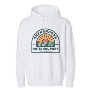 Family Vacation Gift Cute Gift Retro Shenandoah National Park Gift Garment-Dyed Fleece Hoodie