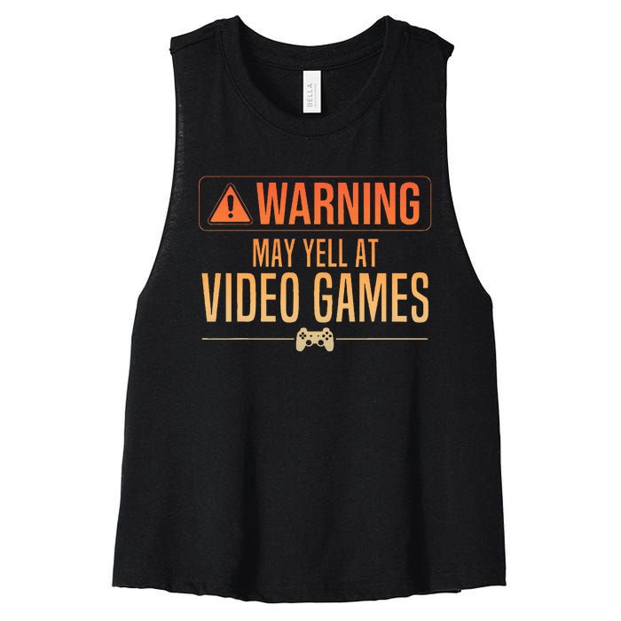 Funny Video Game Nerd Pc Gamer Women's Racerback Cropped Tank