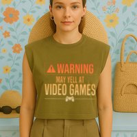 Funny Video Game Nerd Pc Gamer Garment-Dyed Women's Muscle Tee