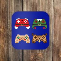 Funny Video Game Controller Christmas Gamer Santa Reindeer Meaningful Gift Coaster