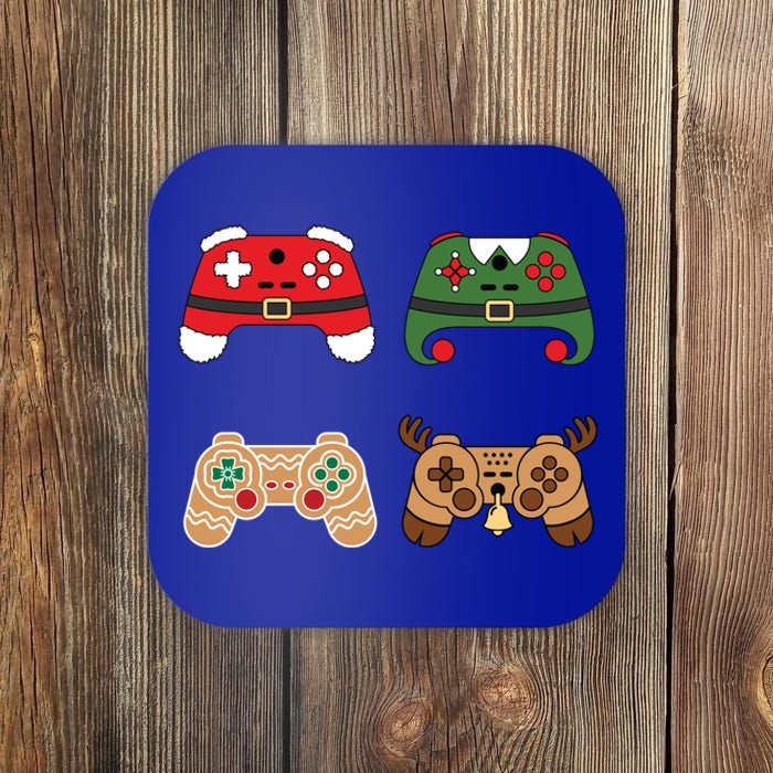 Funny Video Game Controller Christmas Gamer Santa Reindeer Meaningful Gift Coaster