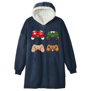 Funny Video Game Controller Christmas Gamer Santa Reindeer Meaningful Gift Hooded Wearable Blanket