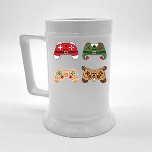 Funny Video Game Controller Christmas Gamer Santa Reindeer Meaningful Gift Beer Stein