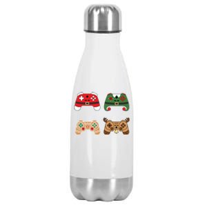 Funny Video Game Controller Christmas Gamer Santa Reindeer Meaningful Gift Stainless Steel Insulated Water Bottle