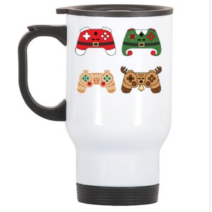 Funny Video Game Controller Christmas Gamer Santa Reindeer Meaningful Gift Stainless Steel Travel Mug