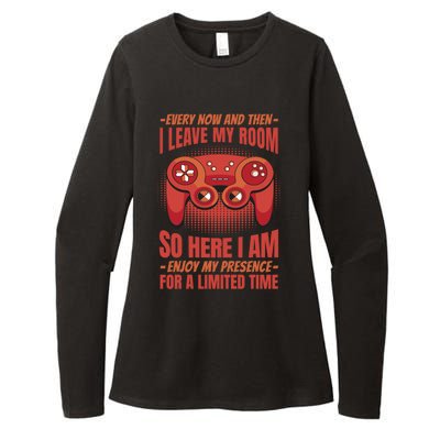 Funny Video Game For Gamers Geek I Paused My Game To Be Here Gift Womens CVC Long Sleeve Shirt