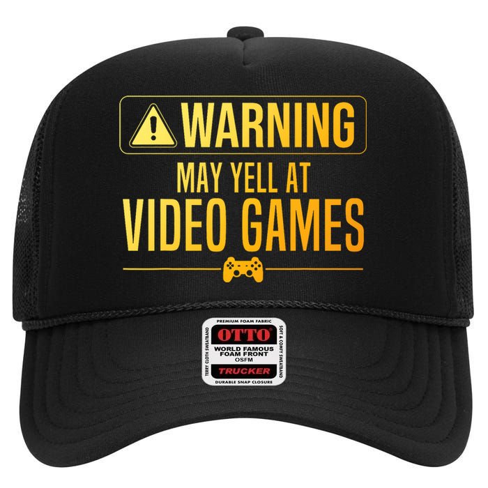 Funny Video Game Art For Gaming Nerd Pc Gamer High Crown Mesh Back Trucker Hat