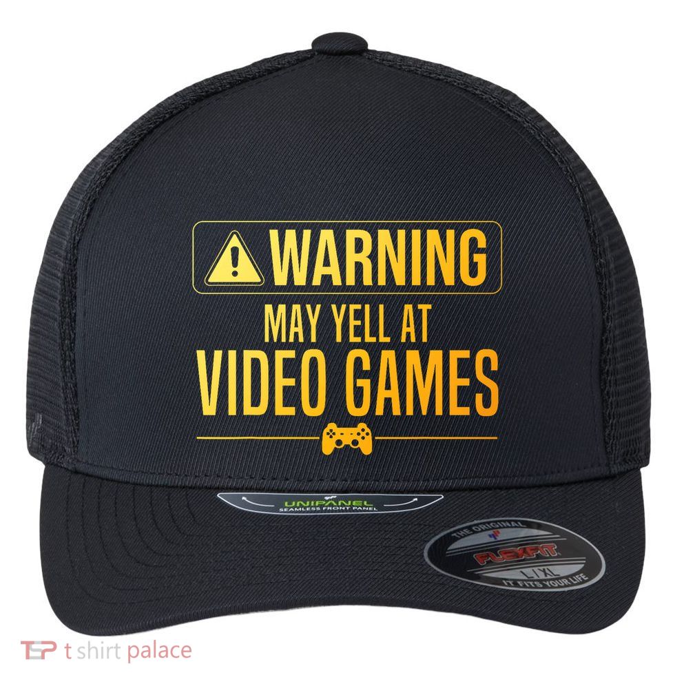 Funny Video Game Art For Gaming Nerd Pc Gamer Flexfit Unipanel Trucker Cap