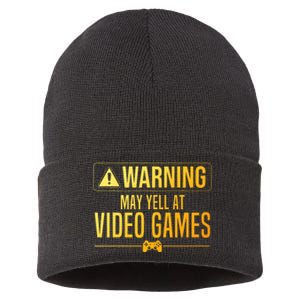 Funny Video Game Art For Gaming Nerd Pc Gamer Sustainable Knit Beanie