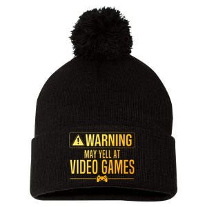 Funny Video Game Art For Gaming Nerd Pc Gamer Pom Pom 12in Knit Beanie