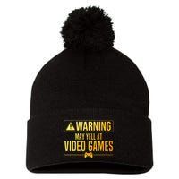 Funny Video Game Art For Gaming Nerd Pc Gamer Pom Pom 12in Knit Beanie