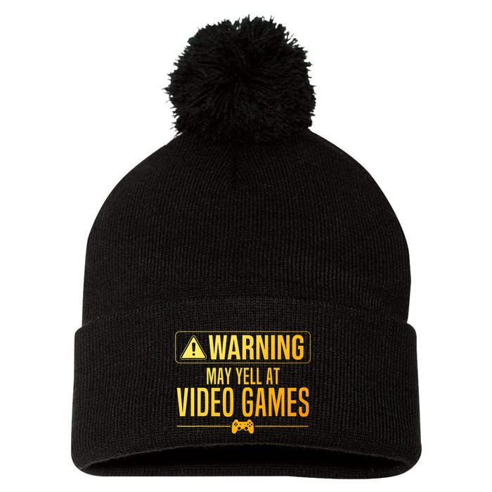 Funny Video Game Art For Gaming Nerd Pc Gamer Pom Pom 12in Knit Beanie