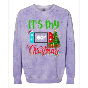 Funny Video Game Lover ItS My 60th Christmas Birthday Great Gift Colorblast Crewneck Sweatshirt