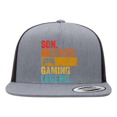 Funny Video Gamer Son Brother Gaming Legend Flat Bill Trucker Hat