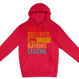 Funny Video Gamer Son Brother Gaming Legend Premium Pullover Hoodie