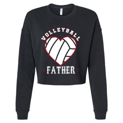 Father Volleyball Gifts Funny Father's Day Sports Lover Dad Cropped Pullover Crew