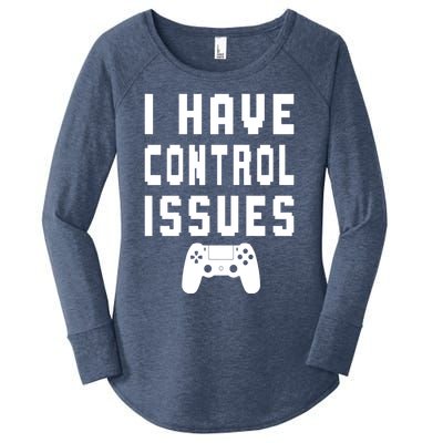 Funny Video Game Lover Saying I Have Control Issues Gamer Gift Women's Perfect Tri Tunic Long Sleeve Shirt