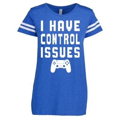 Funny Video Game Lover Saying I Have Control Issues Gamer Gift Enza Ladies Jersey Football T-Shirt