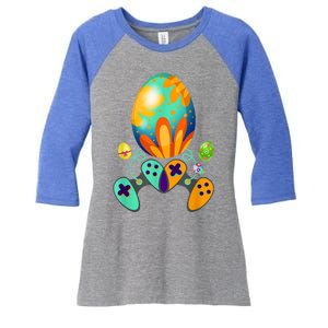 Funny Video Game Gift Easter Eggs Gaming Console Control Funny Gift Women's Tri-Blend 3/4-Sleeve Raglan Shirt