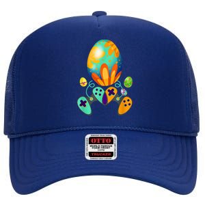 Funny Video Game Gift Easter Eggs Gaming Console Control Funny Gift High Crown Mesh Back Trucker Hat