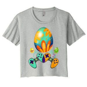 Funny Video Game Gift Easter Eggs Gaming Console Control Funny Gift Women's Crop Top Tee