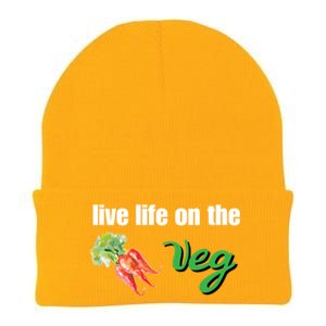 Funny Vegetarian Gift Live Life On The Veg Meaningful Gift Knit Cap Winter Beanie