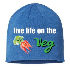 Funny Vegetarian Gift Live Life On The Veg Meaningful Gift Sustainable Beanie