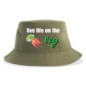 Funny Vegetarian Gift Live Life On The Veg Meaningful Gift Sustainable Bucket Hat